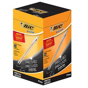 caneta bic preta fina