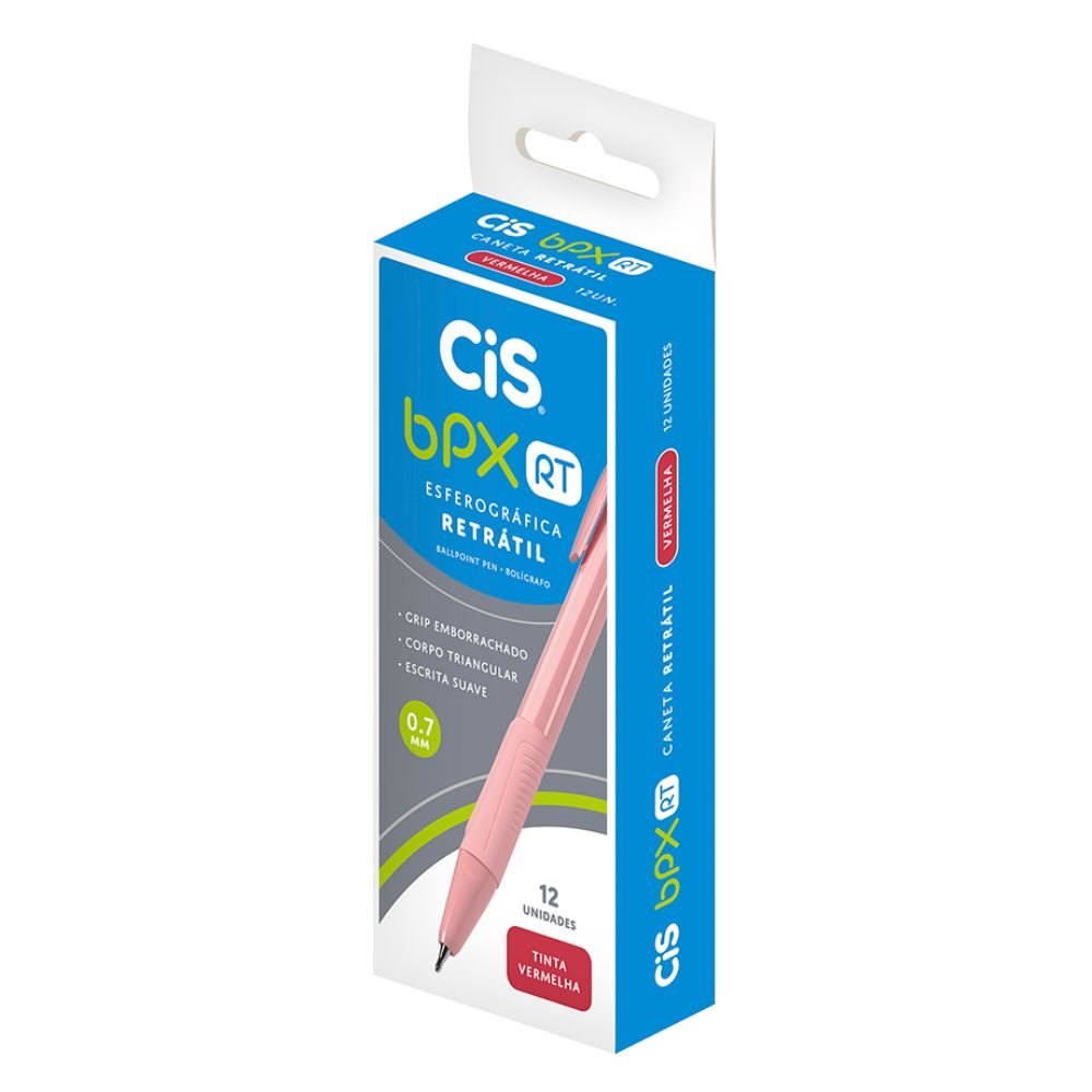 Caneta Cis Bpx Retrátil 0.7 Preta - Caixa com 12 Unidades