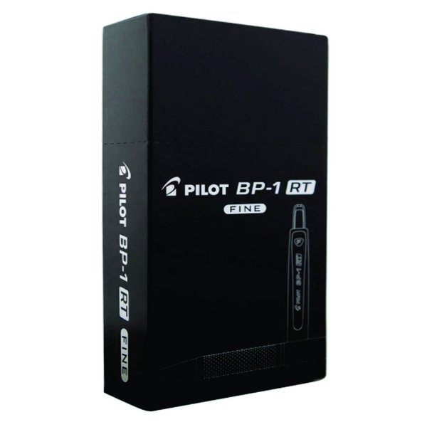 Caneta Pilot BP-1 RT Preta Caixa com 12 Unidades