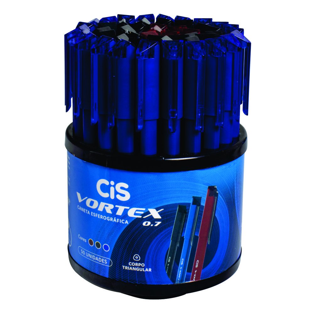 Caneta Esferográfica Cis Vortex 0.7mm – Caixa com 50 unidades