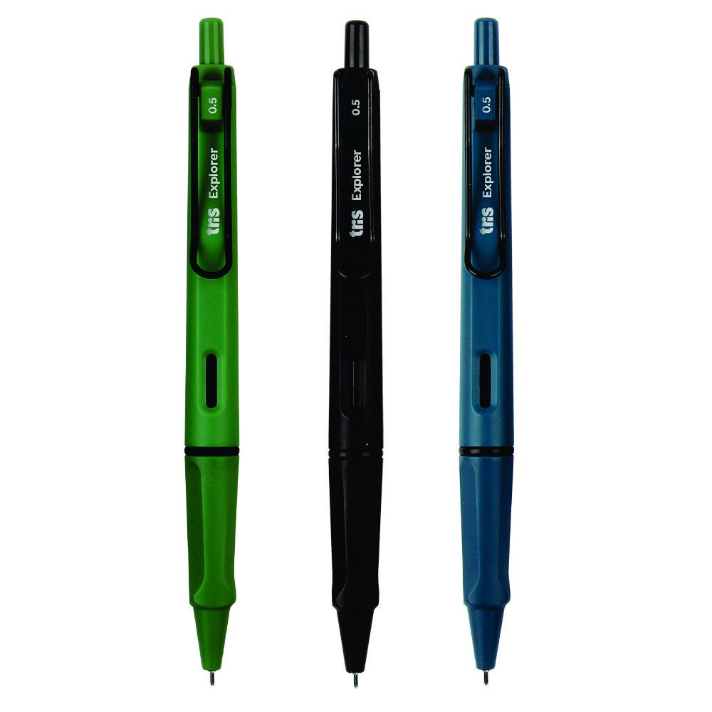 アイン Caneta Tris Gel Holic Explorer 0.5mm – Azul e Preta – Caixa com 18