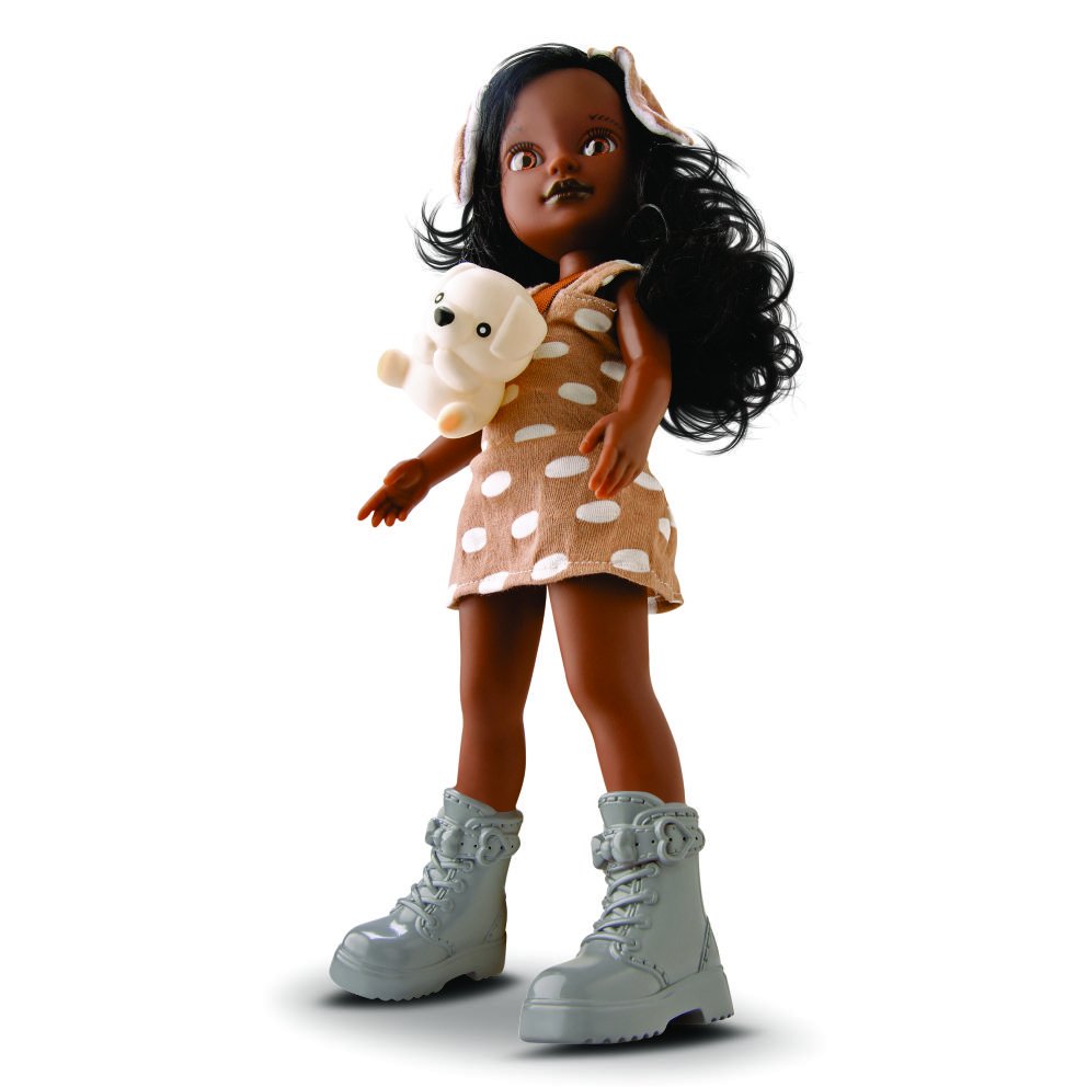 Boneca Bee 1039 Miss Holiday negra c/pet