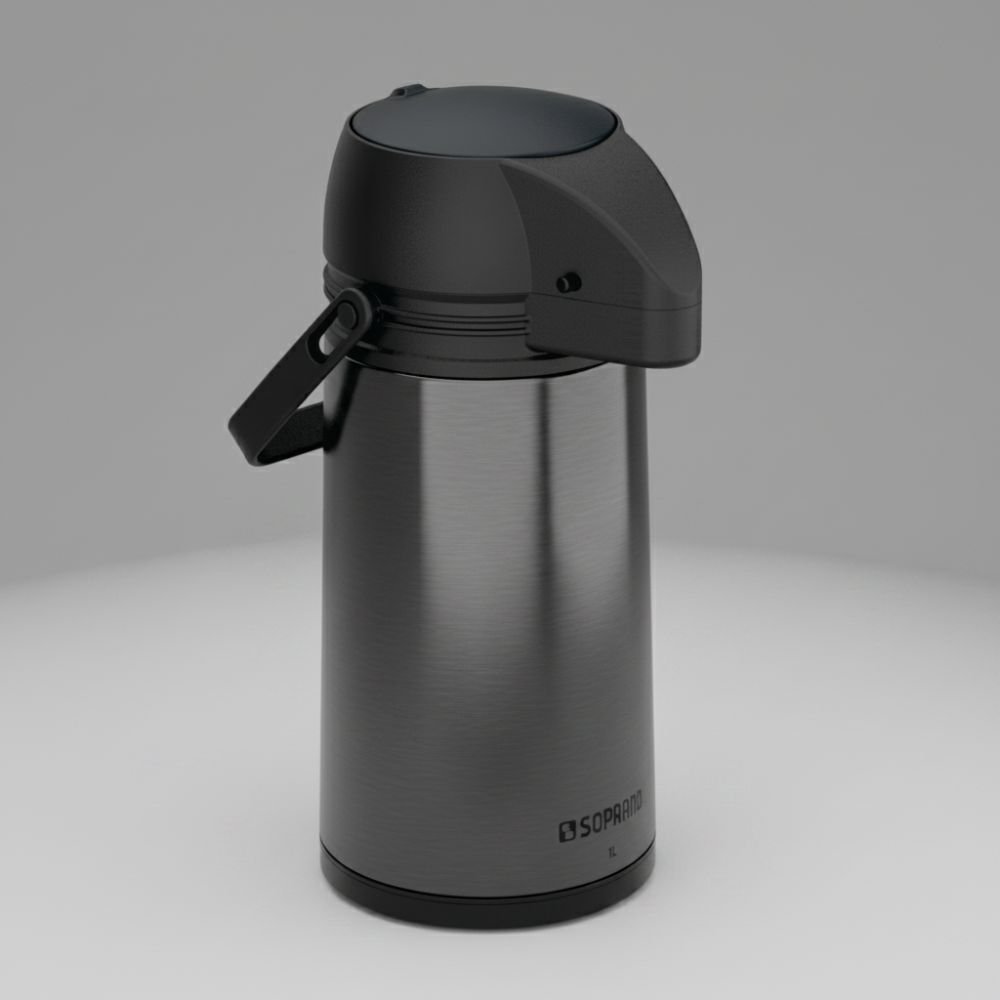 Garrafa Térmica Everest 1 Litro Cinza Soprano – Inox com Alça